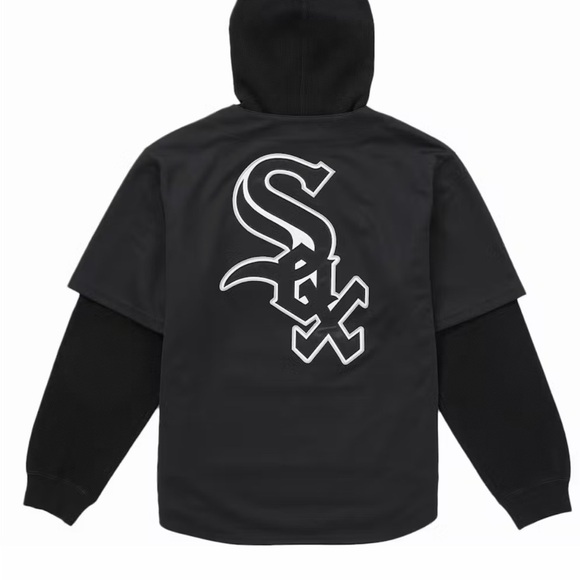 Supreme Chicago white Sox hooded baseball jersey black Size L - Picture 2 of 3